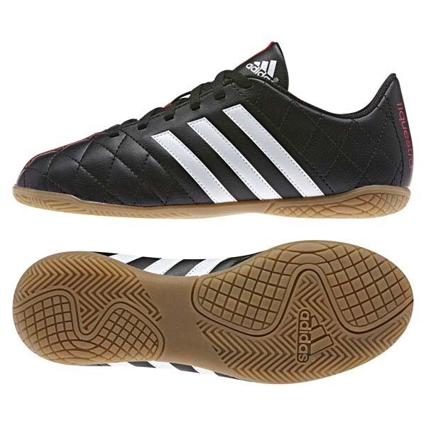 B36028 [インドア用サッカートレーニングシューズ パティーク11クエストラ IN ジュニア 24.5cm コアブラック/ランニングホワイト/ビビッドレッド]