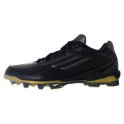 Q16953 [野球 ソフト用 ポイントスパイク adizero(アディゼロ) 4+ キッズ 23.0cm コアブラック/ナイトメット F13/ゴールドメット]