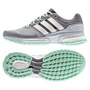 B33496 235 [ランニングシューズ response boost 2 W (レスポンス ブースト2) レディース 23.5cm CHソリッドグレー/ランニングホワイト/フローズングリーンF15]
