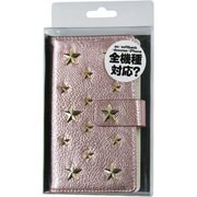 270 [多機種対応 スタッズブック型ケース ピンク]
