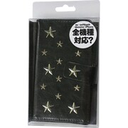 268 [多機種対応 スタッズブック型ケース ブラック]