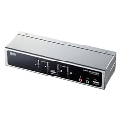 KVMスイッチ VGA/USB/PS/2 パソコン切替器 4台のパソコンで1台のモニターを共有 USB A×2ポートハブ付き Windows/Mac対応 据え置き型 SW-KVM4HVC