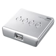 USB切替器 4台のパソコンで1台のUSB2.0機器を切り替え 切替先確認LEDランプ付き Windows/Mac対応 手動切替 SW-US24N
