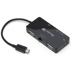 USB2.0対応ハブ 2ポート 充電機能搭載 SDカードリーダー付き RUH-OTGU2CR＋C