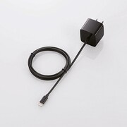 LightningAC充電器 2.4A出力 CUBE型 ケーブル一体 1.0m ブラック LPA-ACLEC100BK