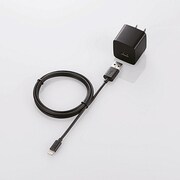 LightningAC充電器 2.4A出力 CUBE型 ケーブル同梱 1.0m ブラック LPA-ACUES100BK