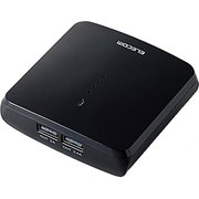 タブレット・スマートフォン用モバイルバッテリー おまかせ充電 10400mAh 4.4A ブラック DE-M01L-10444BK