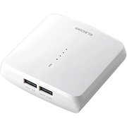 タブレット・スマートフォン用モバイルバッテリー おまかせ充電 10400mAh 4.4A ホワイト DE-M01L-10444WH
