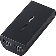 タブレット・スマートフォン用モバイルバッテリー 6400mAh 3A ブラック DE-M01L-6430BK