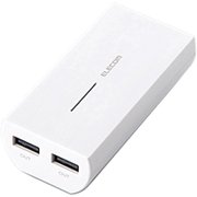 タブレット・スマートフォン用モバイルバッテリー 6400mAh 3A ホワイト DE-M01L-6430WH