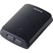 タブレット・スマートフォン用モバイルバッテリー おまかせ充電 7800mAh 3.4A ブラック DE-M01L-7834BK