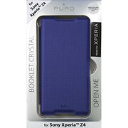 SYXZ3PBOOKCCRYBLUE [Xperia Z4 ECOLEATHER COVER horiz.flip CARD SLOT TRANSP MFX BLUE]