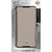 SYXZ3PBOOKCCRYGOLD [Xperia Z4 ECOLEATHER COVER horiz.flip CARD SLOT TRANSP MFX GOLD]