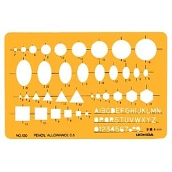 テンプレート 組合せ定規 130 オレンジ 1-843-0130
