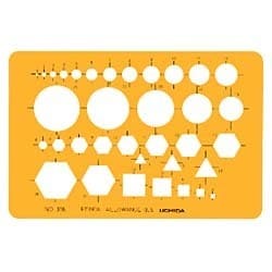 テンプレート ボルトナット定規 306 オレンジ 1-843-0306