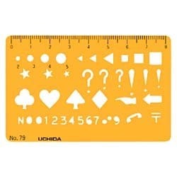 テンプレート カードサイズ定規 79 オレンジ 1-843-0079