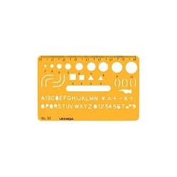 テンプレート カードサイズ定規 82 オレンジ 1-843-0082