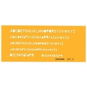 テンプレート 英字数字定規 NO-2 オレンジ 1-843-1002