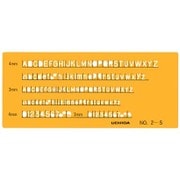 テンプレート 英字数字定規 NO-2S オレンジ 1-843-1012