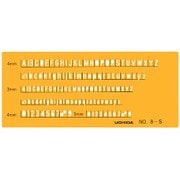 テンプレート 英字数字定規 NO-8S オレンジ 1-843-1018