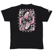 半袖Tシャツ 姫 トランプ柄つむぎ天竺 男女兼用 Mサイズ 漆黒(しっこく)/ブラック BU1152139
