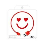 Lightning スマイル USB ケーブル 120cm レッド QL-250RD