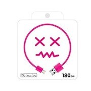 Lightning スマイル USB ケーブル 120cm ピンク QL-250PK