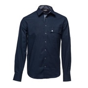 レンズキャップポケット レンズクロス付き 長袖シャツ サイズS ブルー l/s shirt night sky blue S