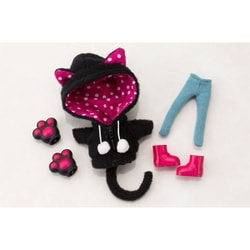 キューポッシュえくすとら あにまるパーカーセット（黒猫