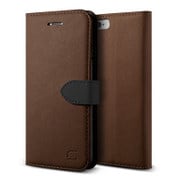 iPhone 6 Plus 5.5インチ用Saffiano Diary 手帳型 PUレザーケース スタンド機能付 ブラウン