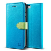 iPhone 6 Plus 5.5インチ用Vivid Diary 手帳型 PUレザーケース スタンド機能付 ターコイズ