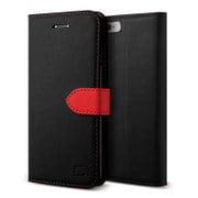 iPhone 6 4.7インチ用Saffiano Diary 手帳型 PUレザーケース スタンド機能付 ブラック