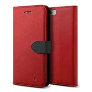 iPhone 6 4.7インチ用Saffiano Diary 手帳型 PUレザーケース スタンド機能付 レッド