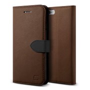 iPhone 6 4.7インチ用Saffiano Diary 手帳型 PUレザーケース スタンド機能付 ブラウン