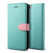 iPhone 6 4.7インチ用Saffiano Diary 手帳型 PUレザーケース スタンド機能付 ミント