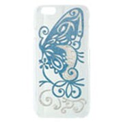 6SBDMBMS [iPhone 6/6s 4.7インチ用ケース ShinySplendorバタフライダブルトーン マリンブルーメタルシルバー]