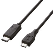 USB2.0ケーブル C-microBタイプ ノーマル 1.0m ブラック U2C-CMB10BK