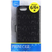 0282 [Disney 型押しエンボスブックケースiPhone6/6s用 ミッキー ブラック]