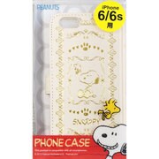 0287 [箔押しエンボスブックケースiPhone6/6s用 スヌーピー ホワイト]