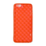 1728IP6SA [iPhone 6/6s用 ダイヤモンドカットTPUソフトケース 端子保護キャップ一体型 ストラップホール付 クリアレッド]