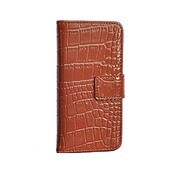 SW-LT1502-BR [iPhone 6s Premium Leather 本革二つ折り横開きクロコダイルタイプ ブラウン]