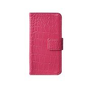 SW-LT1502-PK [iPhone 6s Premium Leather 本革二つ折り横開きクロコダイルタイプ ピンク]