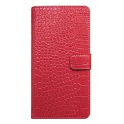 SW-LT1602-PK [iPhone 6s Plus Premium Leather 本革二つ折り横開きクロコダイルタイプ ピンク]