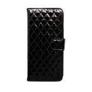 SW-LT1604-BK [iPhone 6s Plus Synthetic Leather エナメルキルティング横開きタイプ ブラック]