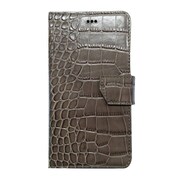 SW-LT1605-BR [iPhone 6s Plus Premium Leather 本革二つ折り横開きプレミアムクロコダイル ブラウン]