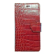 SW-LT1605-RE [iPhone 6s Plus Premium Leather 本革二つ折り横開きプレミアムクロコダイル レッド]
