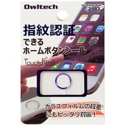 OWL-HBIP01-PUW [iPhone6 Plus/5s/iPad mini3/iPad Air2用 指紋認証機能対応ホームボタンシール パープルフレーム/ホワイト]