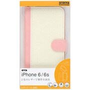RT-P9LBC7 PW [iPhone 6/6s バイカラーブックレザーケース 合皮 ピンク/ホワイト]