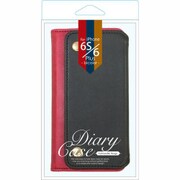 Bi6SP-01RD [iPhone 6 Plus/6s Plus ポケット付きブックタイプケース（バイカラー） ブラック×レッド]