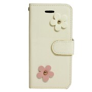 Y-IP6EF-IV [iPhone 6＆6s用 エナメルフラワー手帳型ケース アイボリー]